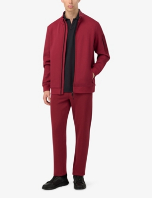 Boggi Mens Burgundy B Tech Drawstring-waist Stretch Cotton-blend Trousers In Red