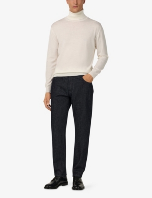 BOGGI MILANO: Polo-Neck Merino-Wool Jumper
