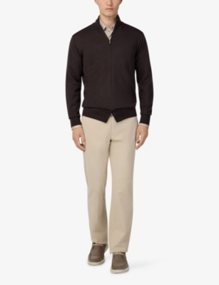 BOGGI MILANO: Mock-Neck Full-Zip Merino-Wool Jumper