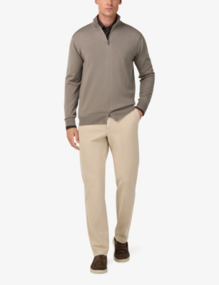 BOGGI MILANO: Zip-Up Merino-Wool Jumper