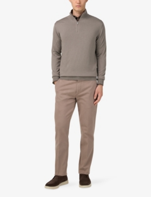 BOGGI MILANO: Half-Zip Merino-Wool Jumper