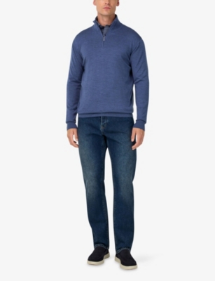 BOGGI MILANO: Half-Zip Merino-Wool Jumper
