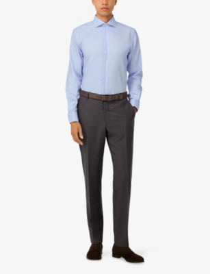 BOGGI MILANO: Striped Regular-Fit Cotton Shirt