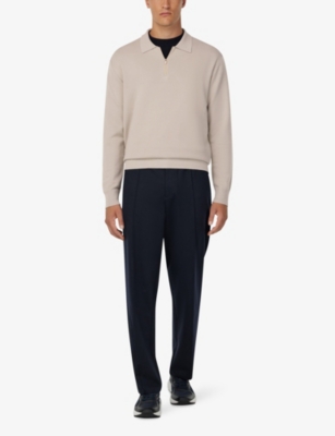 BOGGI MILANO: Tech Half-Zip Merino-Wool Jumper