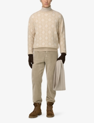 BOGGI MILANO: Straight-Leg Mid-Rise Stretch-Corduroy Trousers