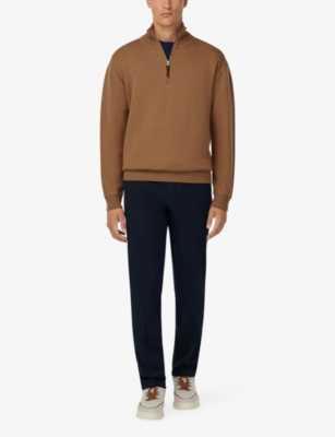 BOGGI MILANO: Half-Zip Wool And Cashmere-Blend Jumper