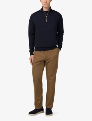 BOGGI MILANO: Half-Zip Wool And Cashmere-Blend Jumper