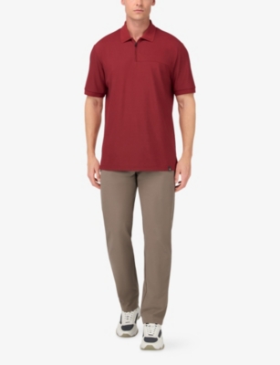 Boggi Mens Burgundy B Tech Half-zip Stretch Modal-blend Piqué Polo Shirt In Red