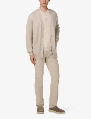 BOGGI MILANO: V-Neck Knitted Merino-Wool Cardigan
