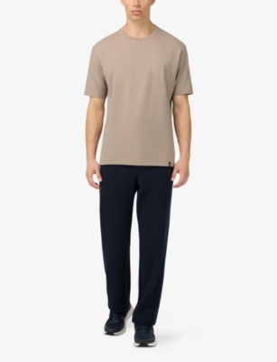 Boggi Mens Navy Blue B Tech Elasticated-waist Stretch Cotton-blend Trousers In Blue