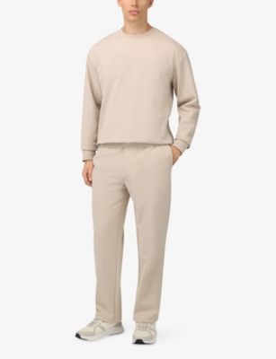 Boggi Mens Sand B Tech Elasticated-waist Stretch Cotton-blend Trousers Xxl In Neutral