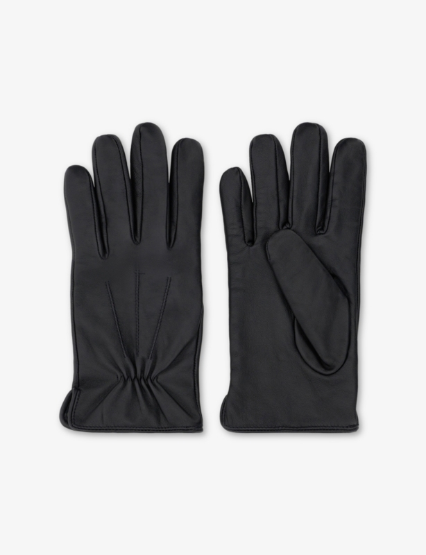 Topstitched Leather Gloves