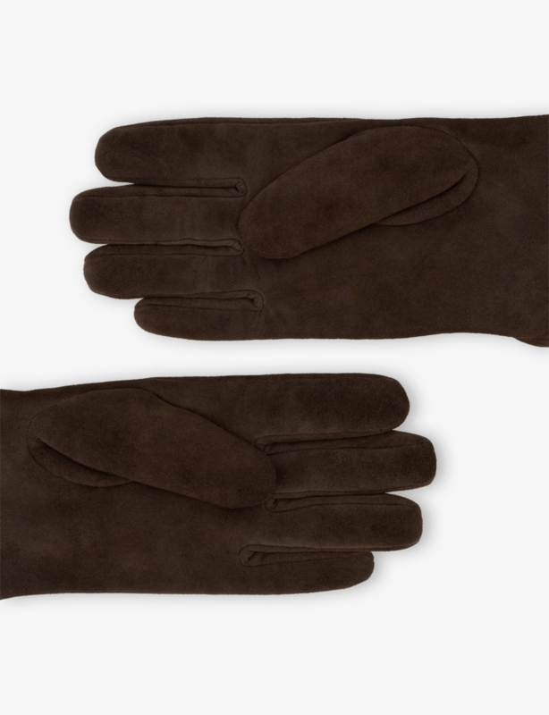 Topstitched Suede Gloves