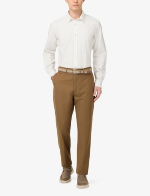 BOGGI MILANO: Striped Regular-Fit Cotton Oxford Shirt