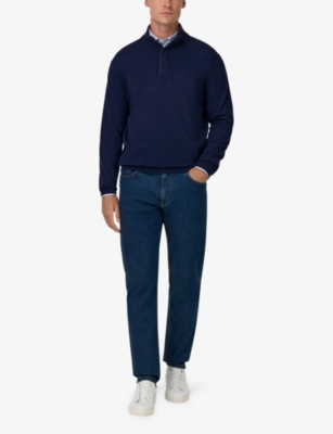 BOGGI MILANO: Half-Zip Wool and Cashmere Jumper