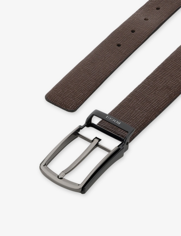 Reversible Logo-Engraved Leather Travel Belt
