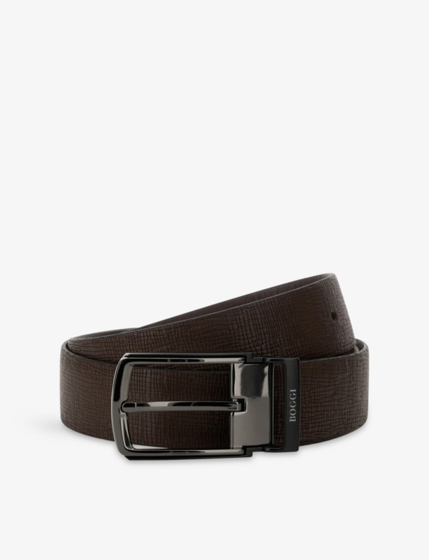 Reversible Logo-Engraved Leather Travel Belt