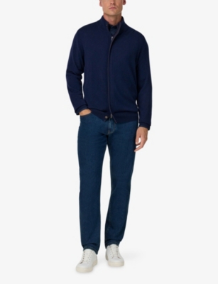 BOGGI MILANO: Funnel-Neck Zip-Up Wool and Cashmere Jumper