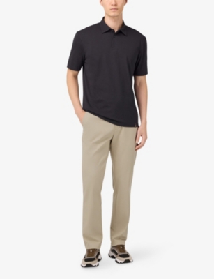 Boggi Mens Sand Garment-dyed Tapered-leg Stretch Cotton-blend Trousers In Nude