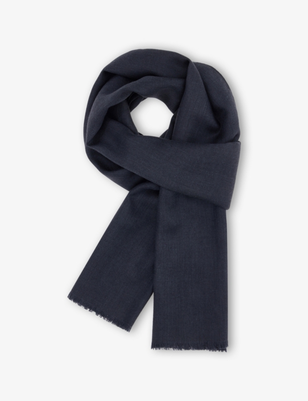 Herringbone Wool And Silk-Blend Scarf