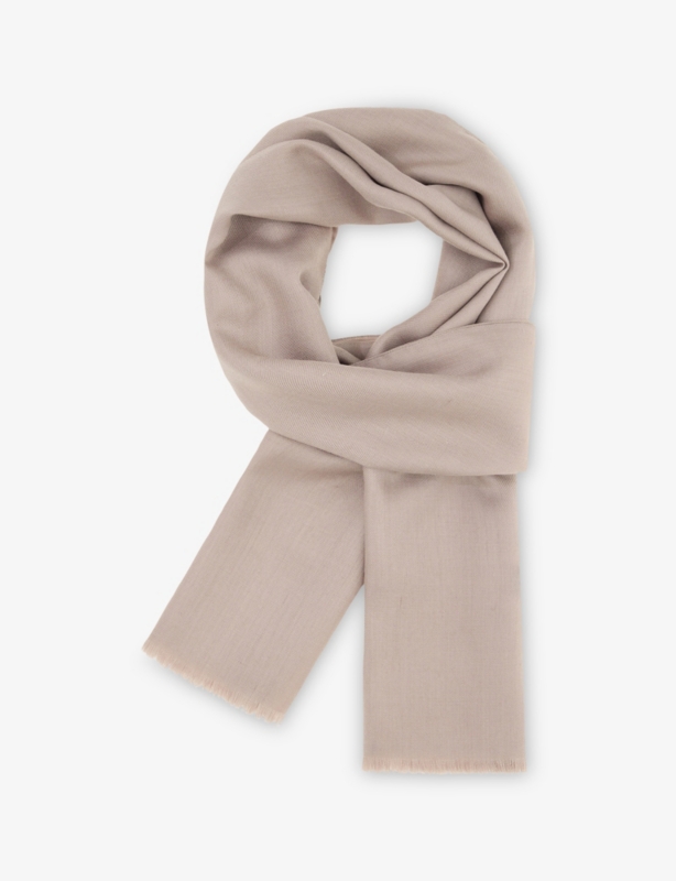 Herringbone Wool And Silk-Blend Scarf