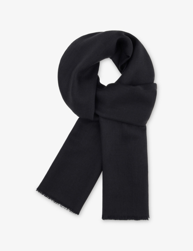 Herringbone Wool And Silk-Blend Scarf