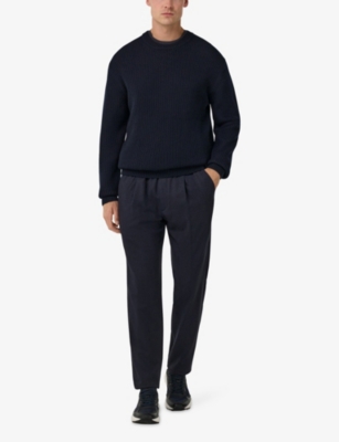 BOGGI MILANO: City Elasticated-Waist Wool Trousers