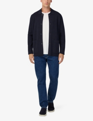 BOGGI MILANO: Knitted Merino Wool Overshirt