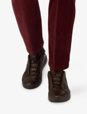 BOGGI MILANO: Essence Leather Low-Top Trainers