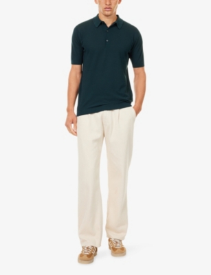 John Smedley Mens Rainforest Roth Regular-fit Cotton-piqué Polo Shirt Xxl In Black