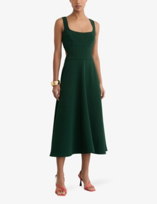 REISS: Dina Cut-Out Woven Midi Dress