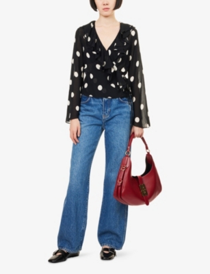 Reformation Womens Val 90s Straight-leg Denim Jeans Pelican In Blue