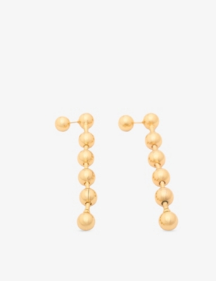 Maje Womens Gold Cascade Sphere Brass Drop Earrings In Gold