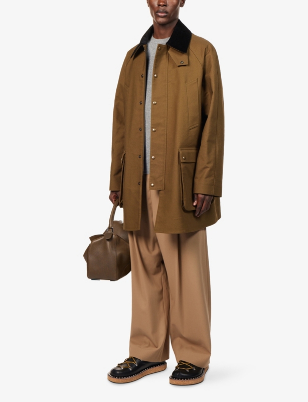 Anagram-Logo Belted Cotton Jacket