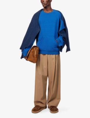 Loewe Mens Blue/dark Blue Trompe L'oeil Layered Wool Blend Sweater Xl In Blue