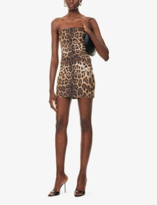 CULTNAKED: Killa Leopard Stretch-Cotton Blend Mini Skort