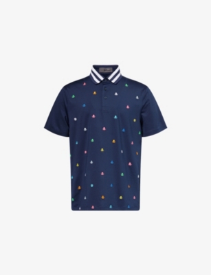 G/FORE: Embroidered Skull-Cross Short-Sleeves Stretch-Woven Polo Shirt