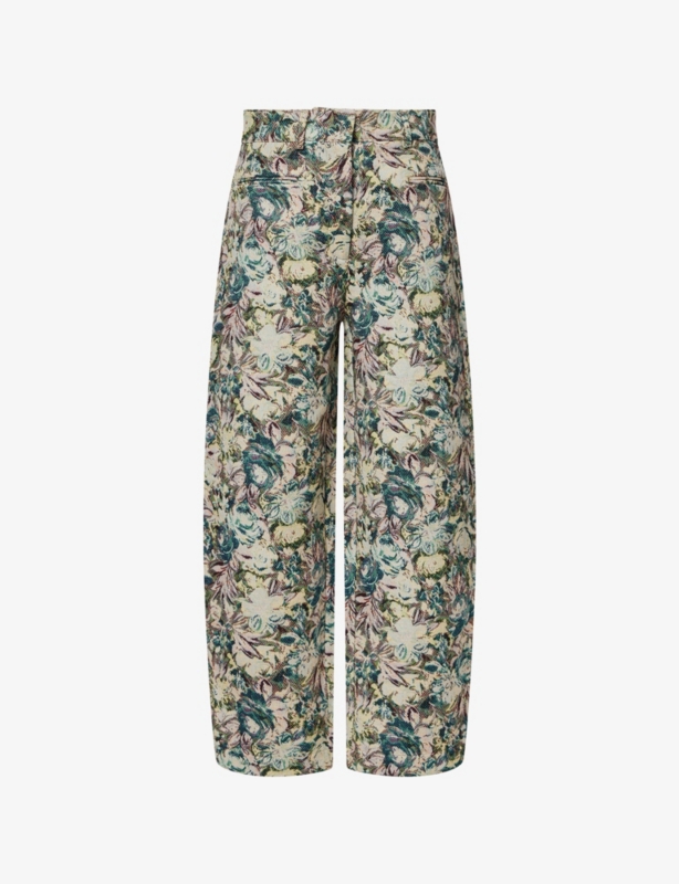 Tapestry Jacquard Wide-Leg Woven Trousers