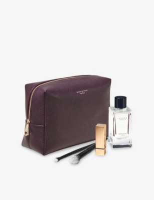 ASPINAL OF LONDON: London Large Leather Cosmetic Case