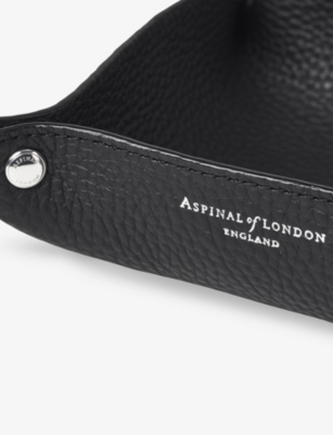 ASPINAL OF LONDON: Tidy Tray Medium Leather Tray 20.3cm