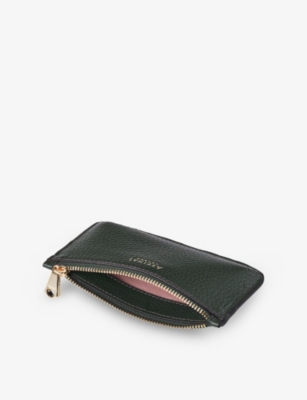 Aspinal Of London Womens Ella Leather Card And Coin Holder Alpine In Green