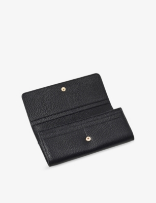 Aspinal Of London Womens Black Essential Logo-embossed Leather Purse In Black