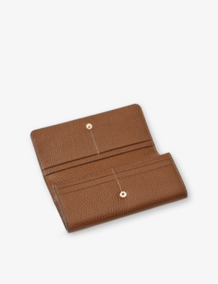 Aspinal Of London Womens Tan Essential Logo-embossed Leather Purse In Brown