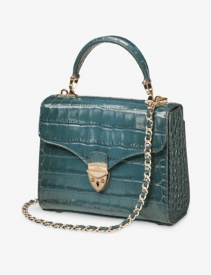 Aspinal Of London Womens Mayfair Midi Leather Cross-body Bag Peacock In Blue