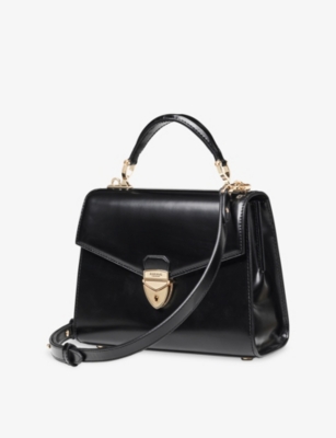 ASPINAL OF LONDON: Mayfair 2 Medium Leather Top-Handle Bag