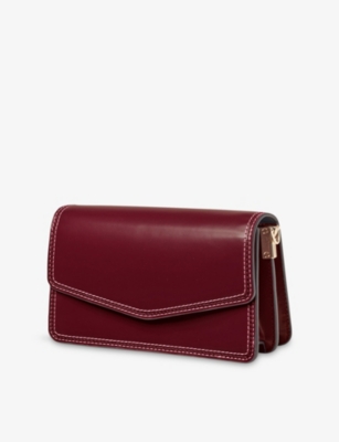 Aspinal Of London Womens Eliza Leather Clutch Bag Merlot In Burgundy