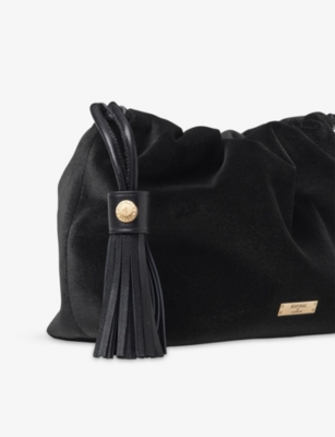 Aspinal Of London Womens Amelia Velvet Cross-body Bag Black In Black