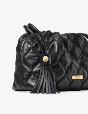 Aspinal Of London Womens Amelia Quilted Leather Cross-body Bag Black In Black