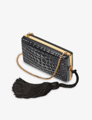 ASPINAL OF LONDON: Paloma Crocodile-Embossed Resin Clutch Bag