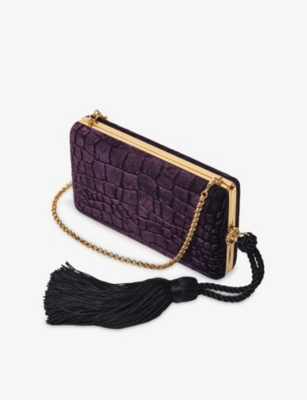 ASPINAL OF LONDON: Paloma Crocodile-Embossed Resin Clutch Bag